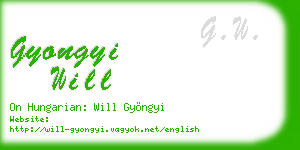 gyongyi will business card