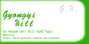 gyongyi will business card